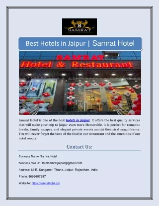 Best Hotels in Jaipur