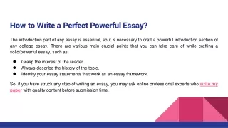 How to Write a Perfect Powerful Essay?