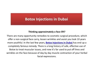 Botox Injections in Dubai