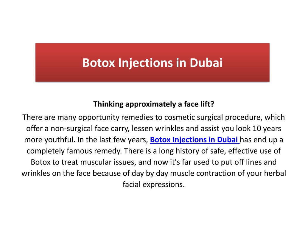 PPT - Botox Injections in Dubai PowerPoint Presentation, free download ...