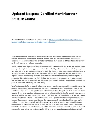 updated nexpose certified administrator practice