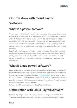 optimization with cloud payroll software