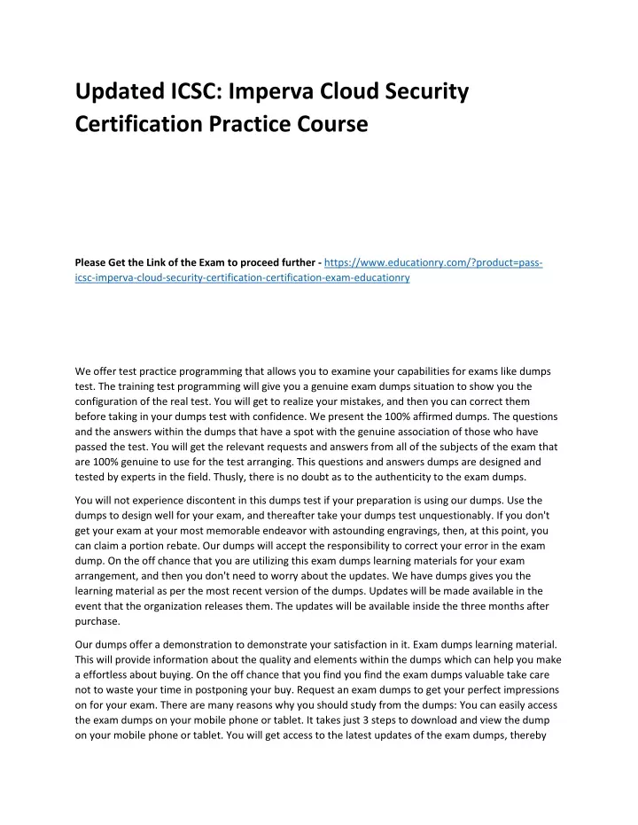 updated icsc imperva cloud security certification