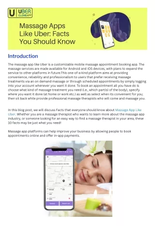 Massage Apps Like Uber Facts You Should Know