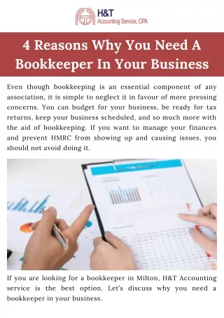 4 Reasons Why You Need A Bookkeeper In Your Business