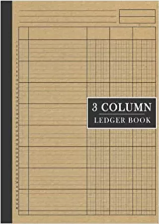 3 Column Legder Book Simple Financial Accounting Log Notebook and Tracker to Record