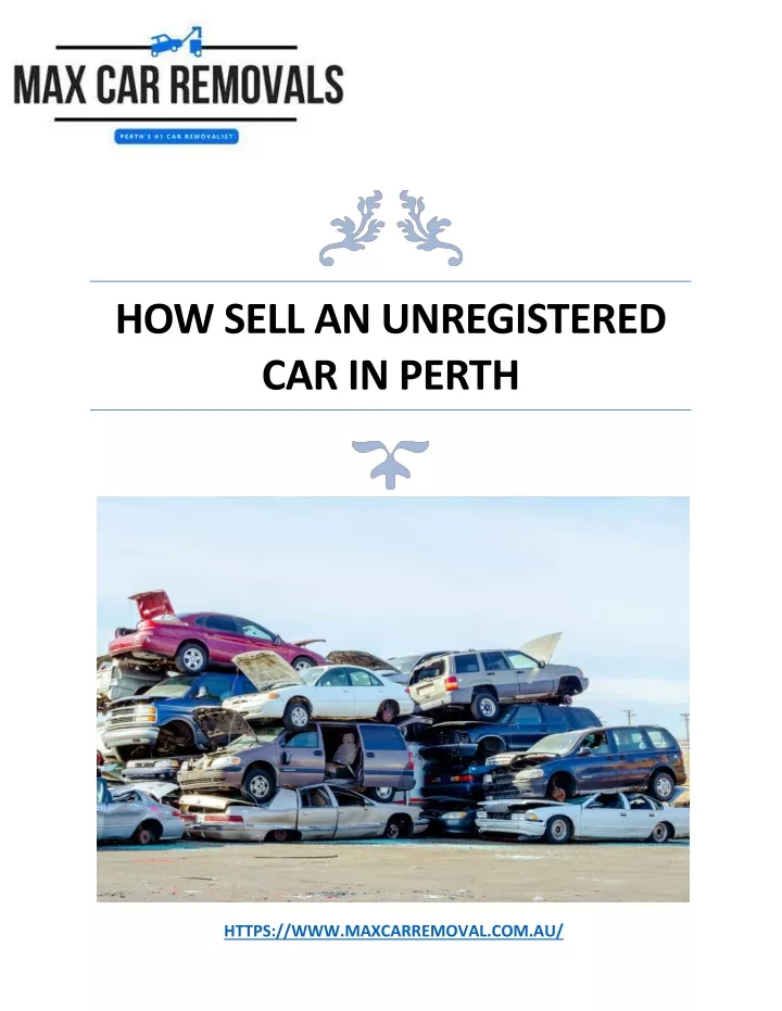 how sell an unregistered car in perth