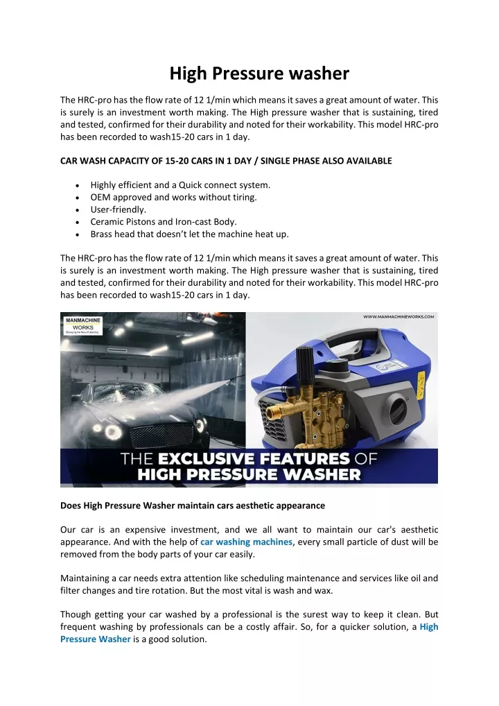 high pressure washer