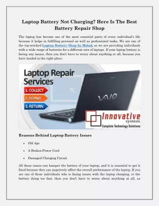 Laptop Battery Shop In Malad - innovativesystem