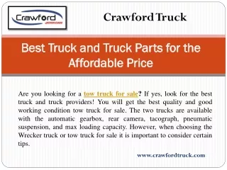 Tow truck for sale - Crawford Truck