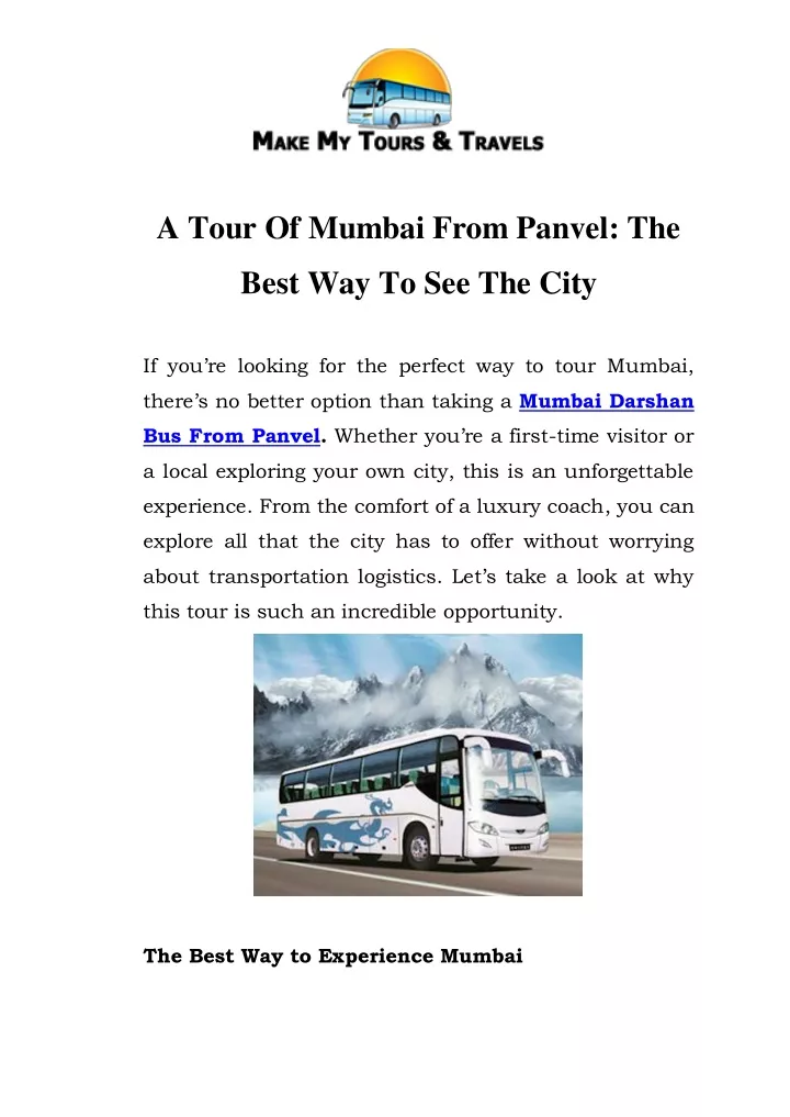 a tour of mumbai from panvel the