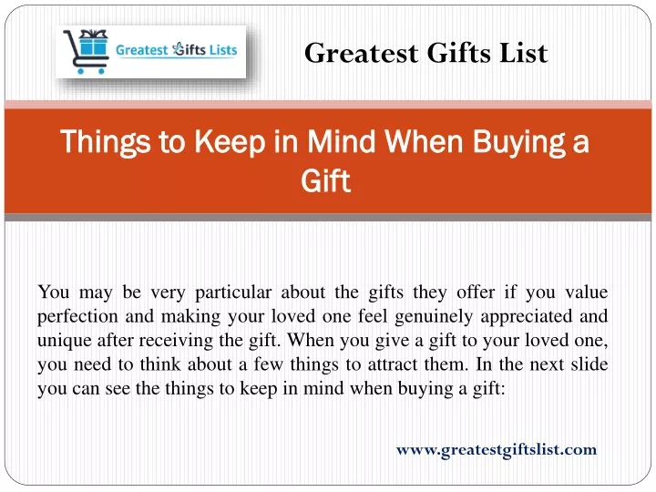 things to keep in mind when buying a gift