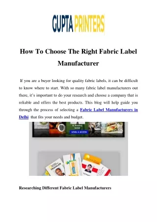 Fabric Label Manufacturers in Delhi Call-9891225416