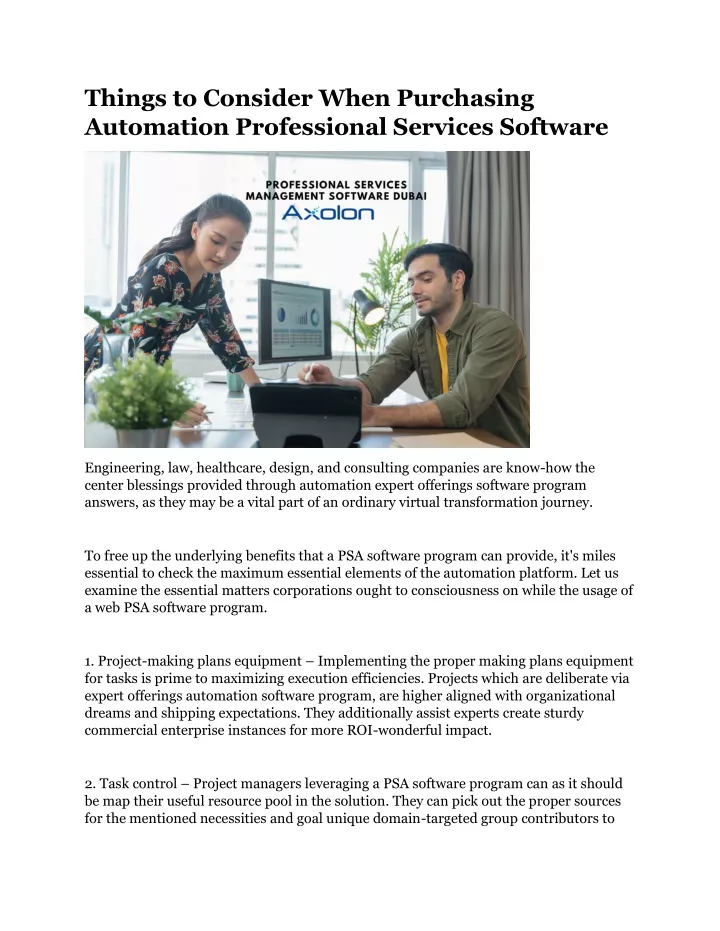 things to consider when purchasing automation