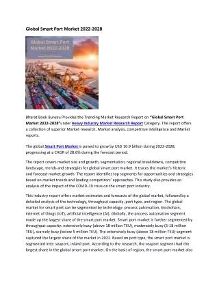 global smart port market 2022 2028