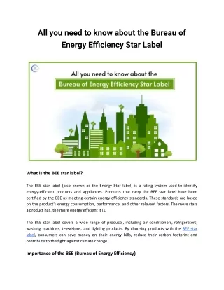 all you need to know about the bureau of energy