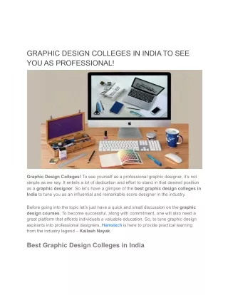 GRAPHIC DESIGN COLLEGES IN INDIA TO SEE YOU AS PROFESSIONAL