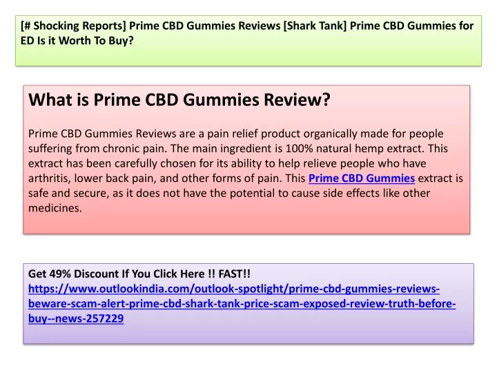 shocking reports prime cbd gummies reviews shark