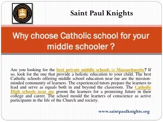 Best private middle schools Massachusetts - Saint Paul Jr-Sr High School