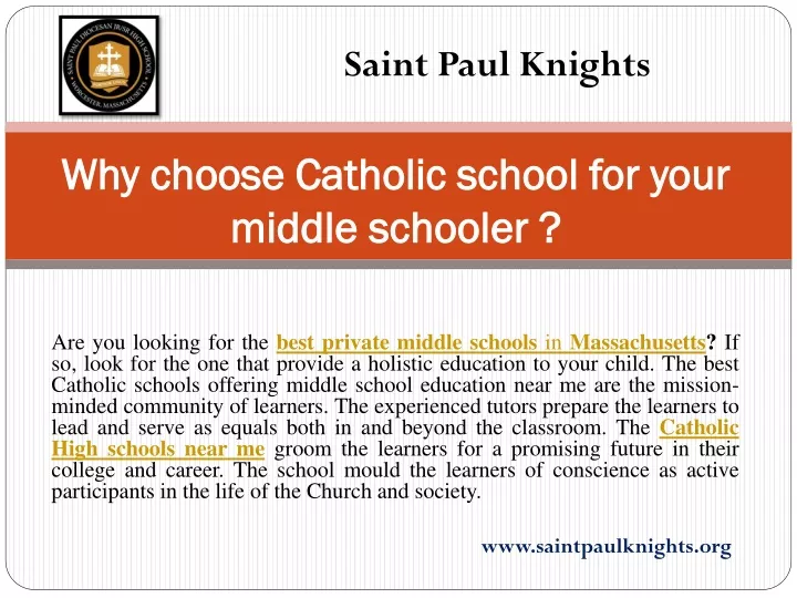 why choose catholic school for your middle schooler