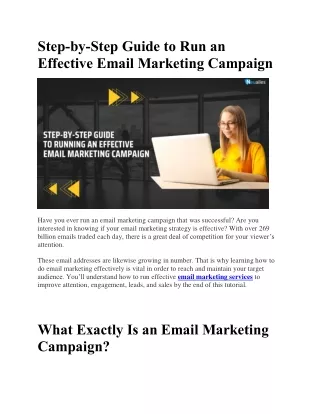 A Step-by-Step Guide to Running an Effective Email Marketing Campaign