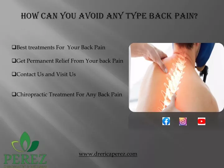 how can you avoid any type back pain