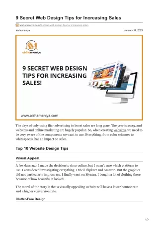 9 Secret Web Design Tips for Increasing Sales