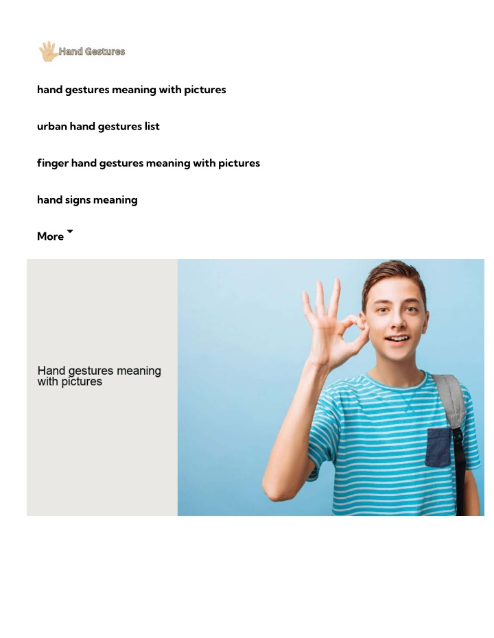hand gestures meaning with pictures