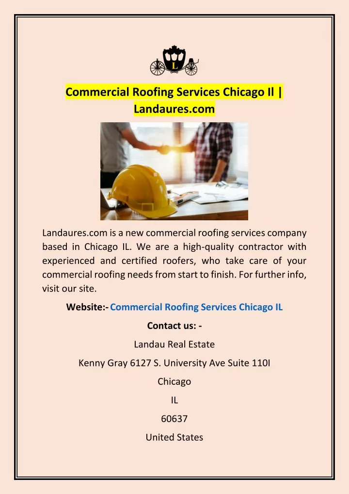 commercial roofing services chicago il landaures