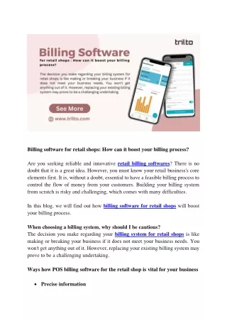 Billing software for retail shop_ HOW IT CAN Boost YOUR BILLING PROCESS