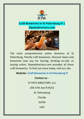 craft breweries in st petersburg