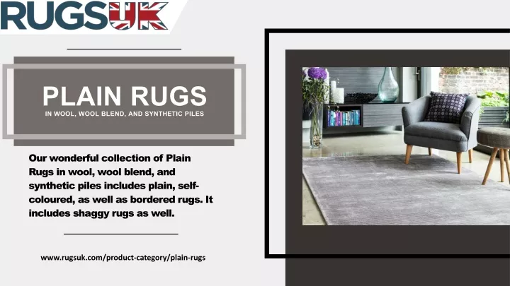 plain rugs in wool wool blend and synthetic piles