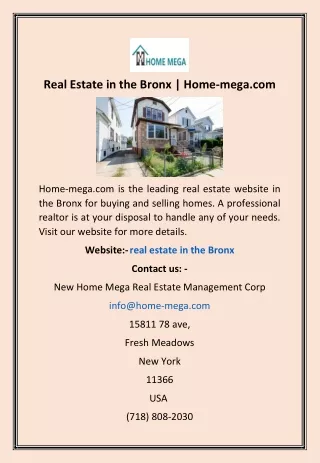 Real Estate in the Bronx | Home-mega.com