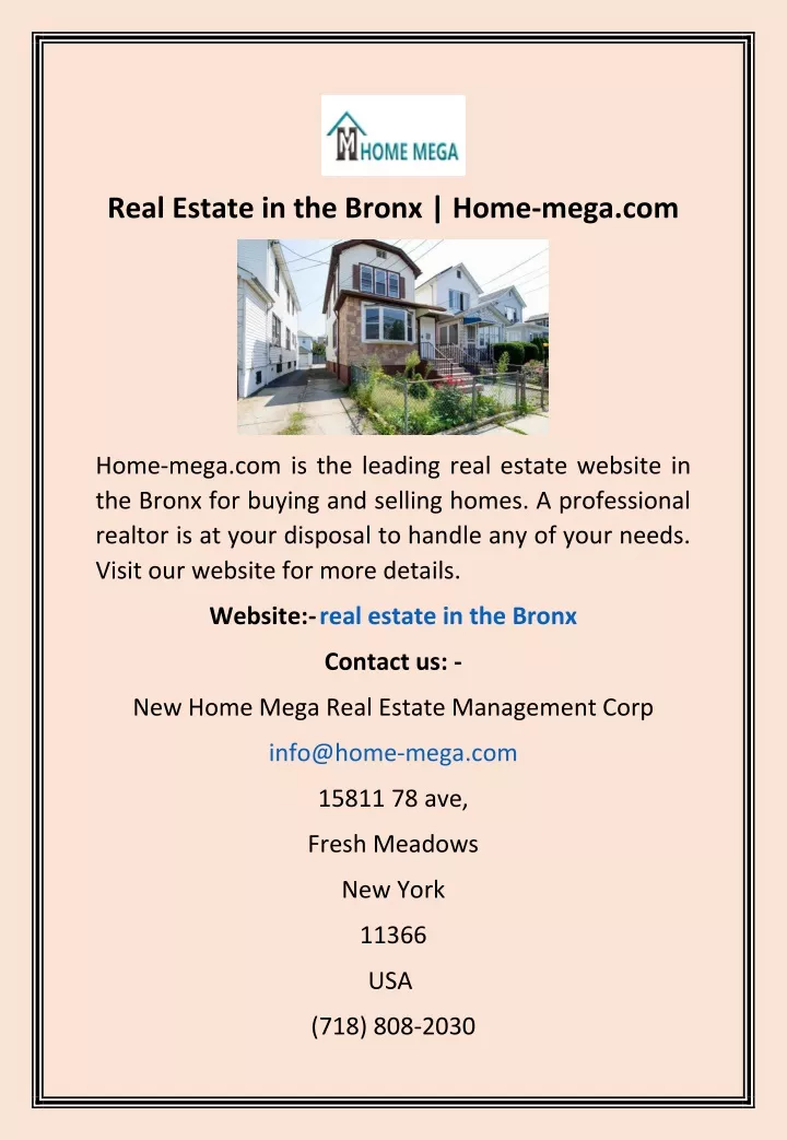 real estate in the bronx home mega com