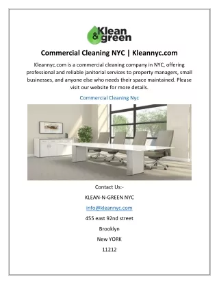 Commercial Cleaning NYC  Kleannyc.com