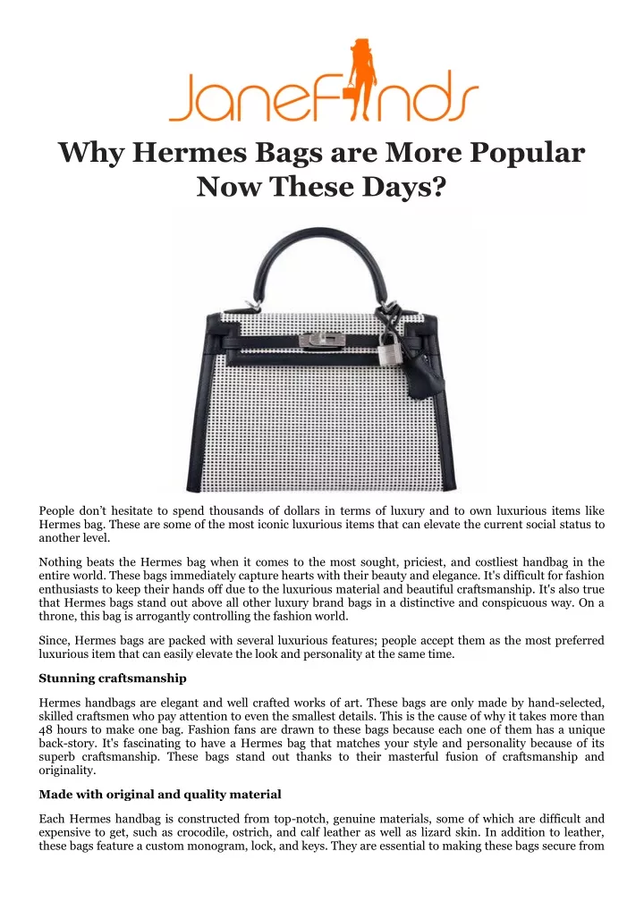 why hermes bags are more popular now these days