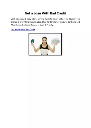 get a loan with bad credit