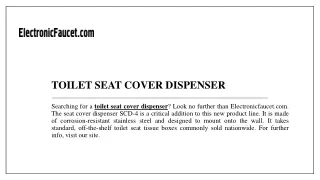 Toilet Seat Cover Dispenser  Electronicfaucet.com