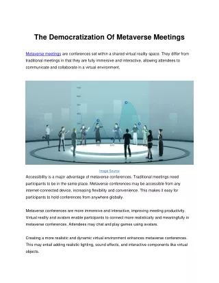 The democratization of metaverse meeting