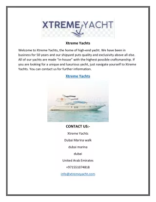 Xtreme Yachts  Xtremeyacht