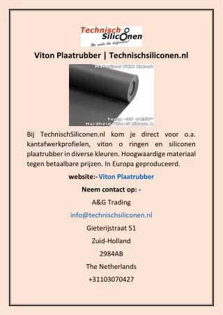 Viton Plaatrubber | Technischsiliconen.nl
