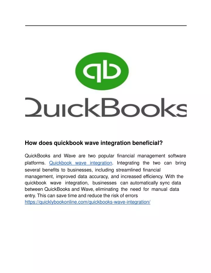 how does quickbook wave integration beneficial