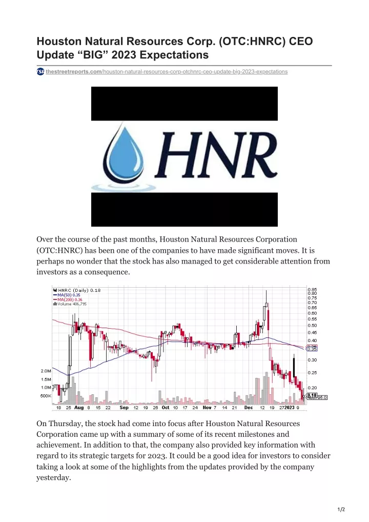 houston natural resources corp otc hnrc