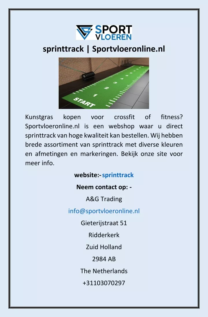 sprinttrack sportvloeronline nl