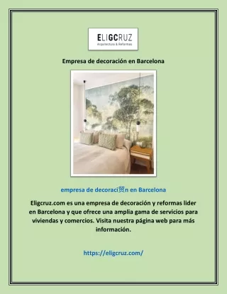 Empresa de decoración en Barcelona