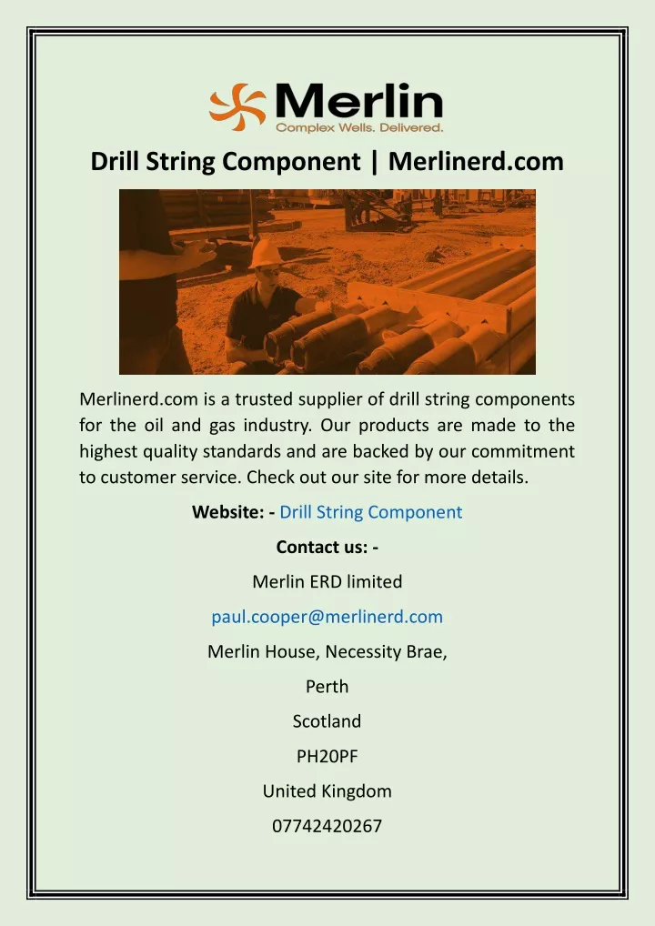 drill string component merlinerd com