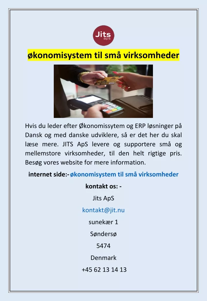 konomisystem til sm virksomheder