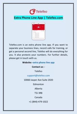 Extra Phone Line App | Telefeo.com