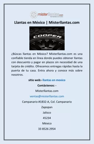 llantas en m xico misterllantas com