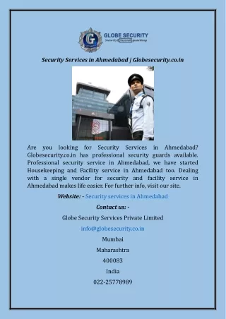 security services in ahmedabad globesecurity co in